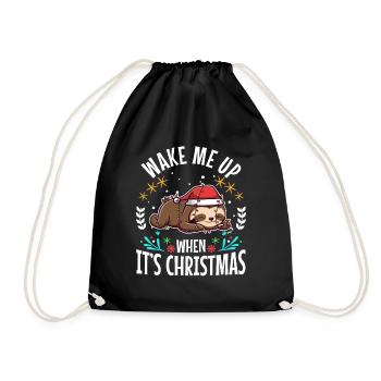 Wake me up when its Christmas - Drawstring Bag - black - Front