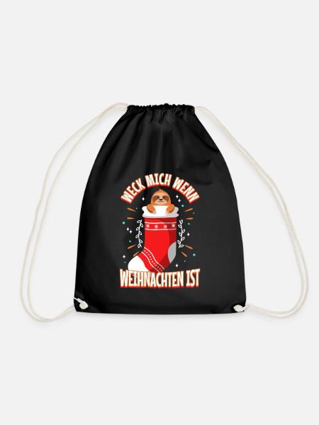 Weck mich auf wenn es Weihnachten ist - Turnbeutel - Schwarz
