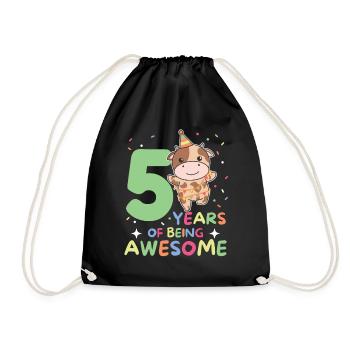 Vache pour les enfants de 5 ans - Sac de sport léger - noir - Devant