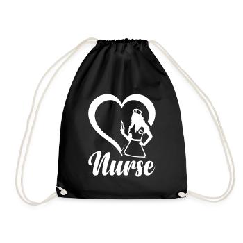 Infirmière avec Cœur Infirmière Infirmière Coeur - Sac de sport léger - noir - Devant