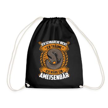 Ich träume von Ameisenbär Ameisenfresser - Turnbeutel - Schwarz - Vorne