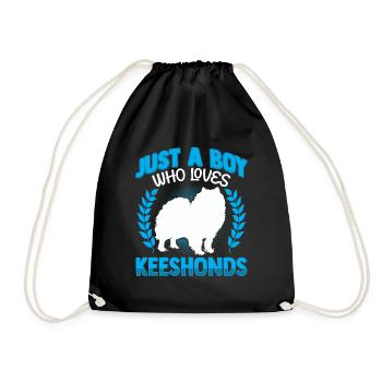 Garçon qui aime Wolfsspitz Spitz allemand - Sac de sport léger - noir - Devant