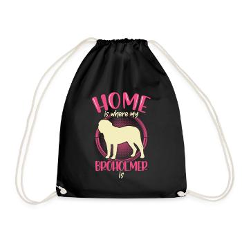 Home is where my Broholmer is - Drawstring Bag - black - Front