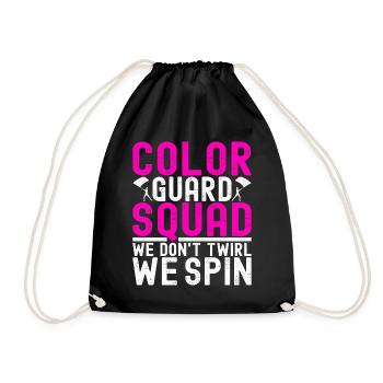 Flag Waving Marching Band Color Guard - Drawstring Bag - black - Front