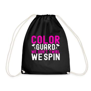 Flag Waving Marching Band Color Guard - Drawstring Bag - black - Front