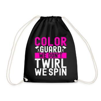 Flag Waving Marching Band Color Guard - Drawstring Bag - black - Front