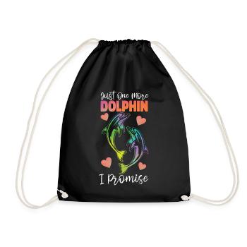 Dolphin Just One More Dolphin I - Drawstring Bag - black - Front