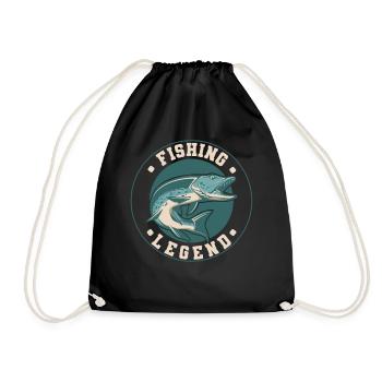 Pêche, pêcheur, pêcheur et pêche au brochet - Sac de sport léger - noir - Devant