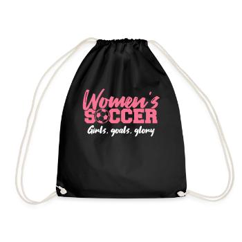 Soccer féminin, Football féminin, Football féminin - Sac de sport léger - noir - Devant