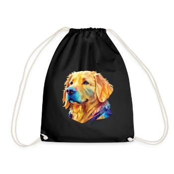 Polygone Golden Retriever - Astucieux Dog Design - Sac de sport léger - noir - Devant