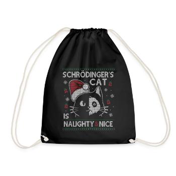 SCHRÖDINGERS KATZE NAUGHTY AND NICE WEIHNACHTEN - Turnbeutel - Schwarz - Vorne