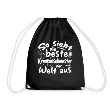 Beste Krankenschwester der Welt - Arzthelferin - Turnbeutel - Schwarz - Vorne