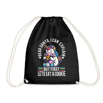 Cher père Noël, je peux vous expliquer Mais d’abord, mangeons un - Sac de sport léger - noir - Devant