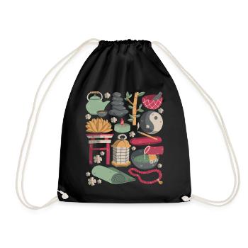 Zen Meditation - Drawstring Bag - black - Front