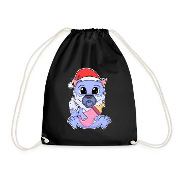 Bébé loup Noël - Sac de sport léger - noir - Devant