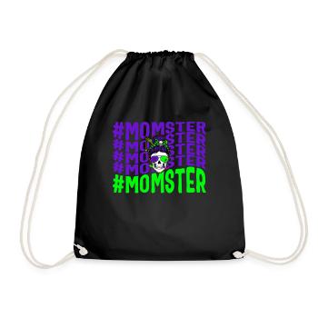 Chemise de mère, Momster Tee, cadeau pour la fête des mères - Sac de sport léger - noir - Devant