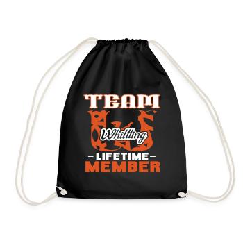 Fishing Team Whitling Lifetime Member - Drawstring Bag - black - Front
