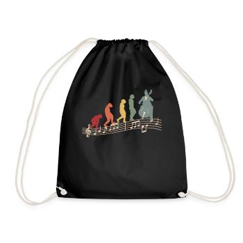 Cello Player Cellist Musician Collo Music Vintage - Drawstring Bag - black - Front