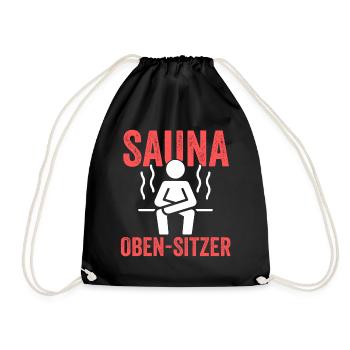 Wellness Saunagänger Saunieren Saunierer Sauna - Turnbeutel - Schwarz - Vorne