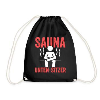 Wellness Saunagänger Saunieren Saunierer Sauna - Turnbeutel - Schwarz - Vorne