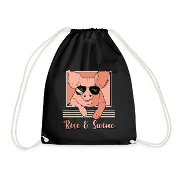 Pig Farming Rise & Swine Farm Animals Livestock - Drawstring Bag - black - Front