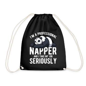 I'm A Professional Napper Funny Sleeping Panda Lov - Turnbeutel - Schwarz - Vorne