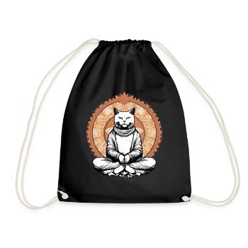 Cat Yoga Meditating Buddhism Yoga - Turnbeutel - Schwarz - Vorne