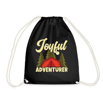 Joyful Adventurer Happy Camper Mountain Hiking - Turnbeutel - Schwarz - Vorne