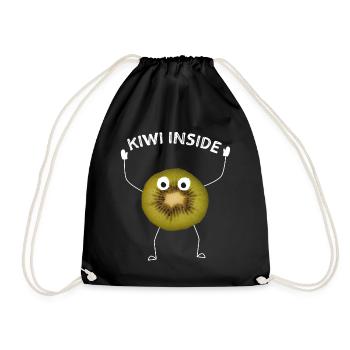 Kiwi Inside Kiwifrucht Neuseeland Neuseeländer - Turnbeutel - Schwarz - Vorne