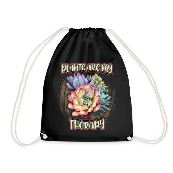 Plantes succulentes, illustration botanique, dicton - Sac de sport léger - noir - Devant