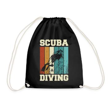 Scuba Diving, Scuba Diving, Holiday Sea Diver - Drawstring Bag - black - Front