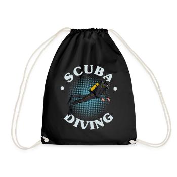 Scuba Diving, Scuba Diving, Holiday Sea Diver - Drawstring Bag - black - Front
