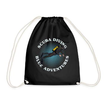 Scuba Diving, Scuba Diving, Holiday Sea Diver - Drawstring Bag - black - Front