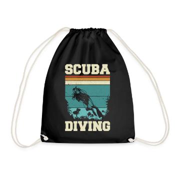 Scuba Diving, Scuba Diving, Holiday Sea Diver - Drawstring Bag - black - Front