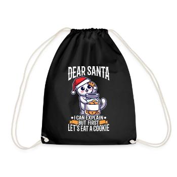 Cher père Noël, je peux vous expliquer Mais d’abord, mangeons un - Sac de sport léger - noir - Devant