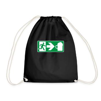 Notausgang Bier - Turnbeutel - Schwarz - Vorne