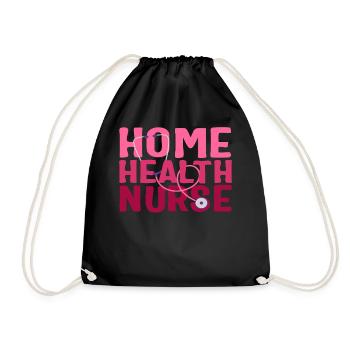 Health Nurse Shirt, Home Health Nurse Tee, Mental - Drawstring Bag - black - Front