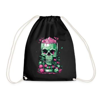 Skull Candy Gothic Pastel for Dia de Muertos - Drawstring Bag - black - Front