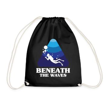 Scuba Diving, Scuba Diving, Holiday Sea Diver - Drawstring Bag - black - Front