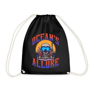 Scuba Diving, Scuba Diving, Holiday Sea Diver - Drawstring Bag - black - Front