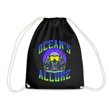Scuba Diving, Scuba Diving, Holiday Sea Diver - Drawstring Bag - black - Front