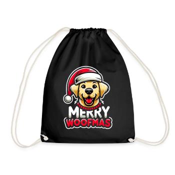Christmas dog Merry Woofmas Christmas Labrador - Drawstring Bag - black - Front