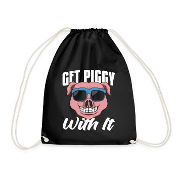 L’élevage de porcs Get Piggy avec lui Fermier d’animaux de ferme - Sac de sport léger - noir - Devant