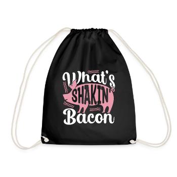 Pig Farming What's Shakin' Bacon Farm Products - Drawstring Bag - black - Front