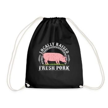Élevage porcin Porc frais élevé localement Animaux de ferme - Sac de sport léger - noir - Devant