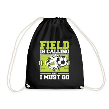 Field Is Calling And I Must Go Professional Soccer Player - Drawstring Bag - black - Front