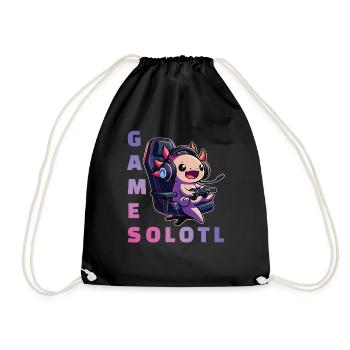 Gamesolotl lustiges Axolotl Wortspiel für Gamer - Turnbeutel - Schwarz - Vorne