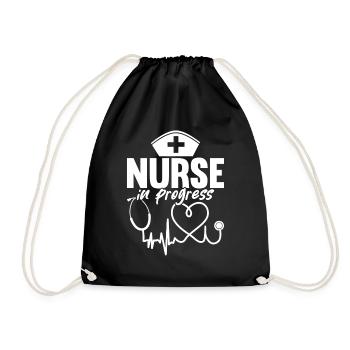 Funny Nurse Nursing - Nurse In Progress - Drawstring Bag - black - Front