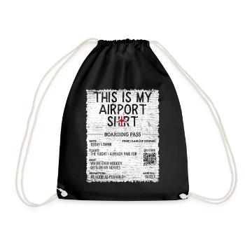 Vacation Travel Quote - This Is My Airport - Drawstring Bag - black - Front