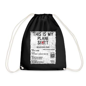 Vacation Travel Quote - This Is My Plane - Drawstring Bag - black - Front